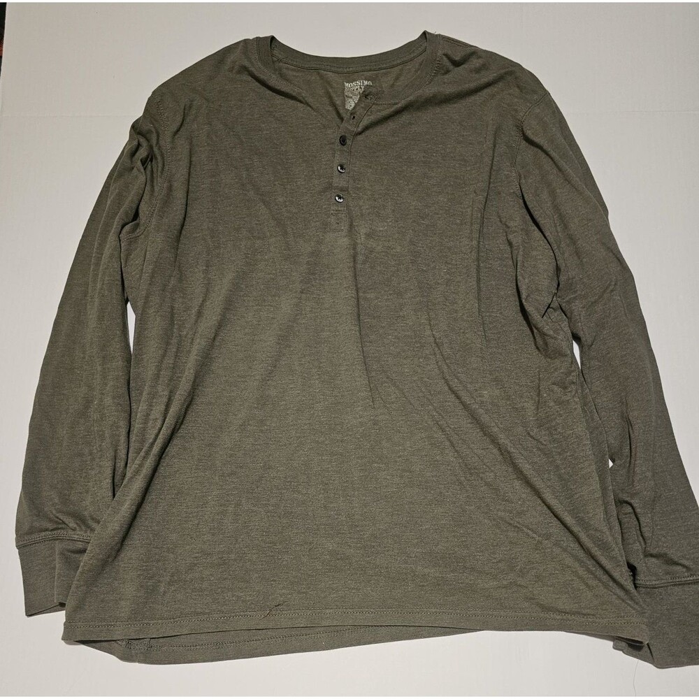 Mossimo Supply Co Mens XXL Henley Shirt Long Sleeve Green Target 2010 Y2K
